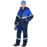 Костюм "НАВИГАТОР" зимний: куртка кор.,п/комб. синий с васильковым и СОП