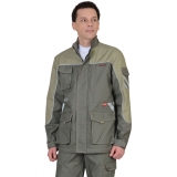 Куртка "ВЕСТ-ВОРК" удлиненная, т.оливковый со св.оливковым