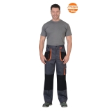 Брюки "МАНХЕТТЕН" стрейч т. серый с оранжевым и черным