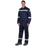 Костюм сварщика "Сфинкс" летний: куртка, брюки синий (450-450 гр/кв.м) и СОП 50мм