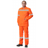Костюм "Сигнал" летний куртка, п/комб.  оранж. с СОП