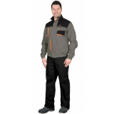 Куртка "МАНХЕТТЕН" короткая, оливковая с оранжевым и черным