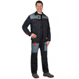 Костюм "ФАВОРИТ" куртка, п/к, т.серый с серым и красным